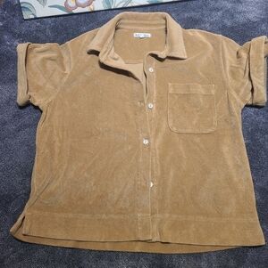 Alex Mill Terry Cloth Button-Front Shirt Women’s Medium Tan